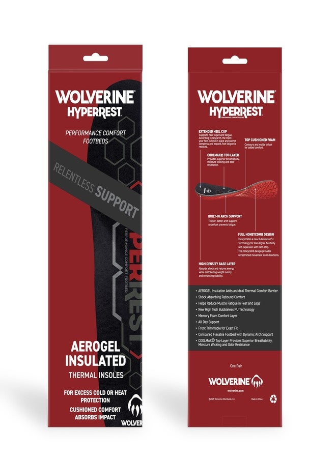 Wolverine Hyperrest Aerogel Men’s Insoles – Polyurethane Cushioning Boot Inserts, Shock Absorbing, Ergonomic Support, Breathable Moisture-Wicking Design for Foot Pain & All-Day Comfort, (10/11) - Image 2